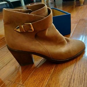 Women's Beige Suede Ankle Boots